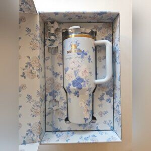 Love Shack & Stanley 40oz Blue Rosette Quencher Tumbler